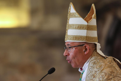 Rui Manuel Sousa Valério, patriarca de Lisboa da Igreja Católica, na missa de Natal em Lisboa. Foto de Tiago Petinga/Lusa.