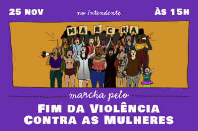 Cartaz da Marcha pelo Fim da Violência contra as Mulheres 2023.
