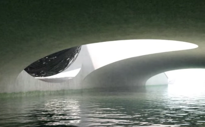 Simulação da escultura de Rui Chafes apresentada pela Câmara Municipal de Aveiro.