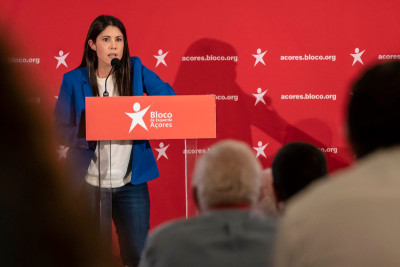 Mariana Mortágua no encerramento da VIII Convenção Regional do Bloco nos Açores.