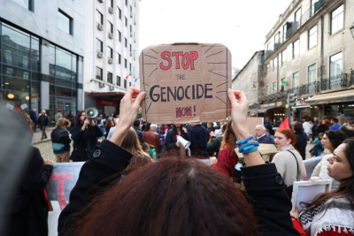 Manifestação em Lisboa de solidariedade com a Palestina.