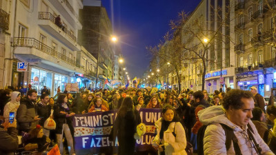 Manifestação feminista do 8 de Março em Lisboa.