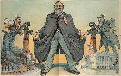 Caricatura de Andrew Carnegie,1900. (Udo J. Keppler / Biblioteca do Congresso via Wikimedia Commons)