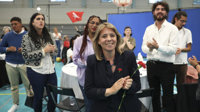 Catarina Martins no jantar-comício de Lisboa.