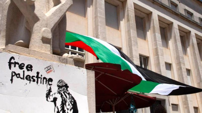 Acampada pela Palestina na Universidade de Coimbra.