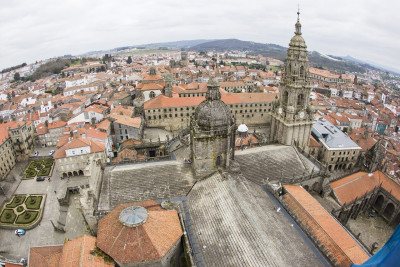 Vista do centro histórico de Santiago de Compostela.