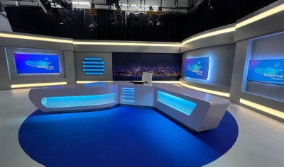 Estúdio do telejornal da RTP Madeira.