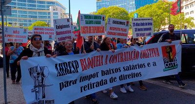 Trabalhadores das cantinas em luta.
