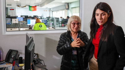 Alice Luzio e Mariana Mortágua no INEM de Coimbra