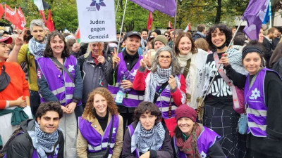 Manifestação da Voz Judaica pela Paz Justa no Médio Oriente.
