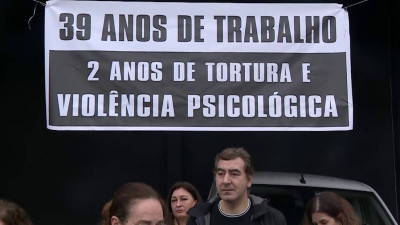 Trabalhadores da Temasa concentraram-se à porta da empresa