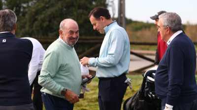 Manuel Violas e Luís Montenegro no torneio de golfe.