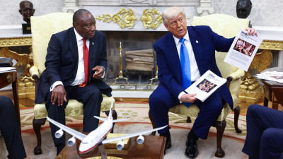 Ramaphosa com Trump na Casa Branca.
