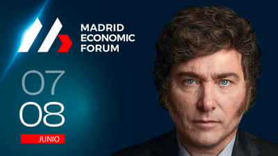 Milei e Madrid Economic Forum. Imagem de promoção.