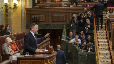 Santiago Abascal, líder do Vox, no Congresso de Deputados.
