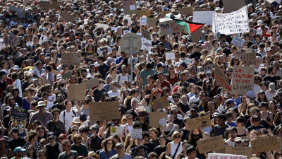 Manifestação do movimento do bloqueio em Montpellier. 