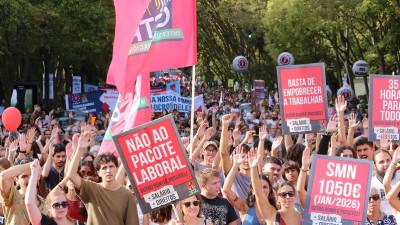 Manifestação da CGTP contra o pacote laboral.