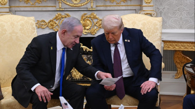 Netanyahu e Trump na Casa Branca