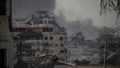 Resultado de um ataque aéreo em Gaza.