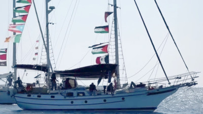 Barco da flotilha para Gaza