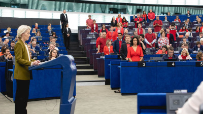 Von der Leyen no Parlamento Europeu.