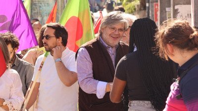 João Martins em campanha nas ruas de Gaia