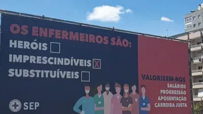 Enfermeiros são imprescidíveis. Cartaz do SEP.