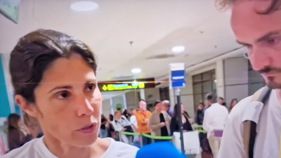 Mariana Mortágua e Miguel Duarte em Madrid.