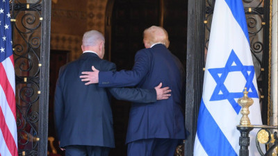 Netanyahu e Trump em Mar-a-Lago