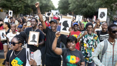 Manifestação de imigrantes em Espanha