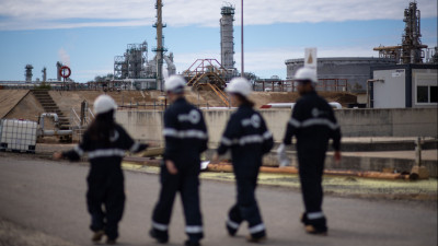 Trabalhadores da Galp na refinaria de Sines