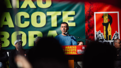 Tiago Oliveira na manifestação da CGTP em Lisboa.