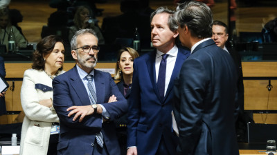 Paulo Rangel numa reunião de ministros europeus