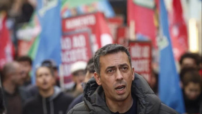 Tiago Oliveira na manifestação da CGTP em Lisboa.