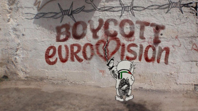 Imagem da campanha de boicote dos artistas á Eurovisão