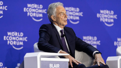 Tony Blair em Davos, 2025.