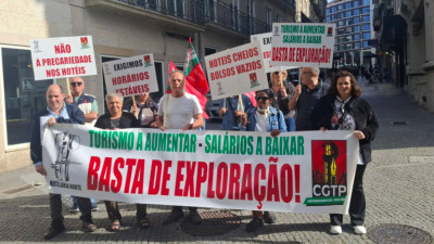 Protesto dos trabalhadores da hotelaria no Porto