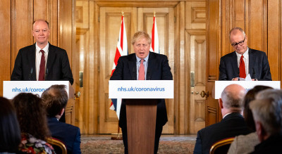 conferência de imprensa com Boris Johnson