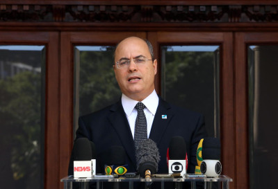 Witzel em conferência de imprensa esta terça-feira. Foto de Carlos Magno/Fotos Públicas.