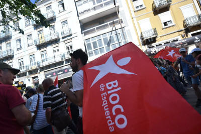 Bandeira do Bloco em manifestação