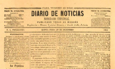 Capa do primeiro número do Diário de Notícias.