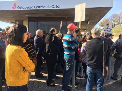 Protesto contra o encerramento temporário das urgências pediátricos do Garcia de Orta. Almada, outubro de 2019.