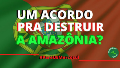 "Um acordo para destruir a Amazónia?" - imagem de Fridays for Future