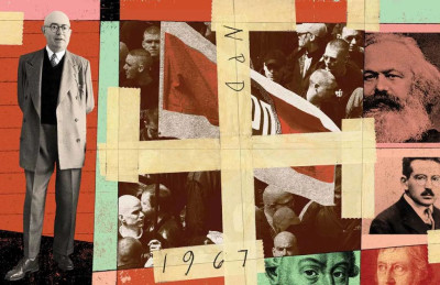 Adorno. Ilustração de Tim Robinson para o The Nation.