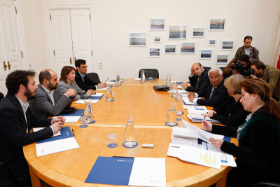Reunião da delegação do Bloco de Esquerda, chefiada por Catarina Martins, com o Governo, no âmbito das medidas face ao covid-19 - Foto de António Pedro Santos/Lusa
