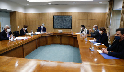 Reunião da delegação do Bloco de Esquerda com o Governo, segunda-feira 25 de maio de 2020, foto de António Cotrim/Lusa