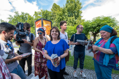 Catarina Martins defendeu intervenção do primeiro-ministro no conflito do governo com os professores, para que orçamento do Estado seja cumprido - Foto Octávio Passos