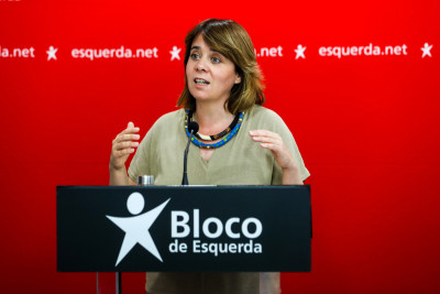 Catarina Martins apresenta as conclusões da Mesa Nacional do Bloco de Esquerda, 29 de maio de 2021 – Foto de José Sena Goulão/Lusa