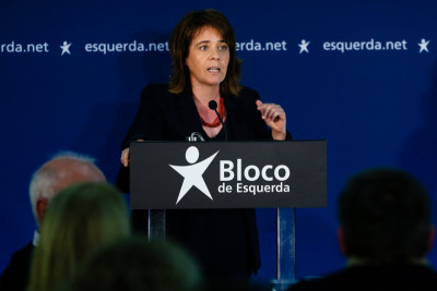 Catarina Martins na comemoração do 21º aniversário do Bloco de Esquerda - Foto de José Coelho/Lusa