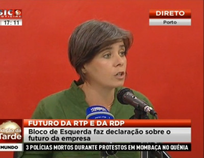 Catarina Martins num almoço em Coimbra.